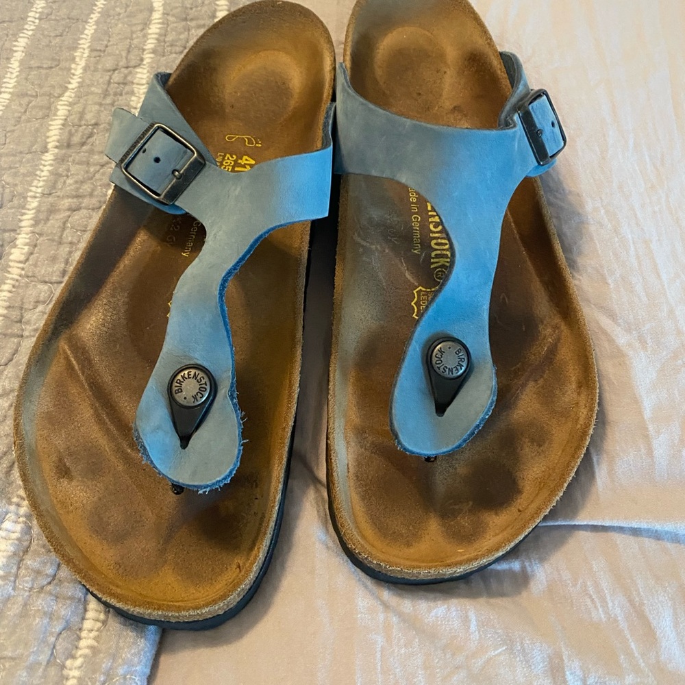 Birkenstock Gizeh Birko-Flor Blue Size 41 size 10 thong sandal